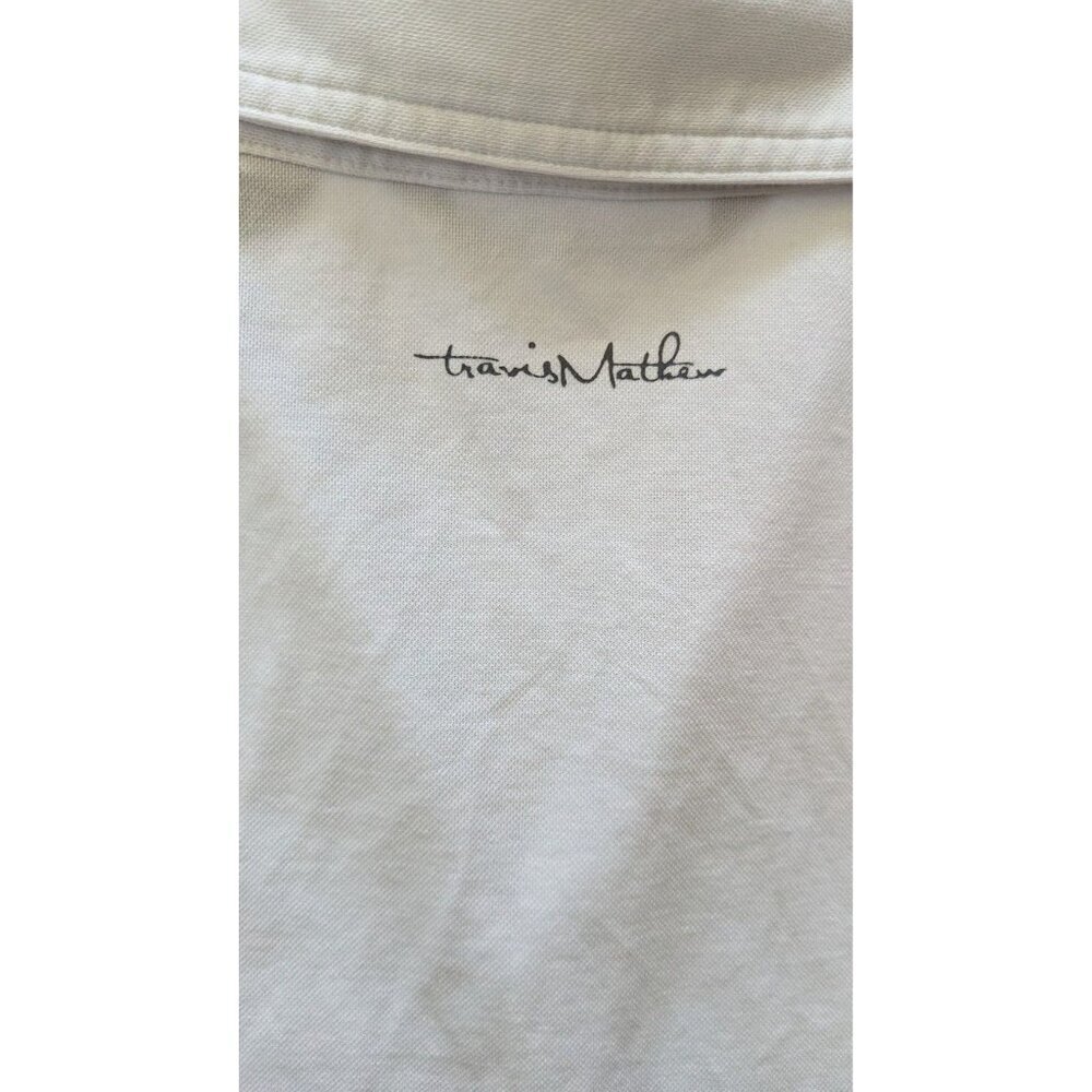 TravisMathew Men's The Rudds 2.0 Polo Shirt White/Gray Medium - Picture 5 of 6
